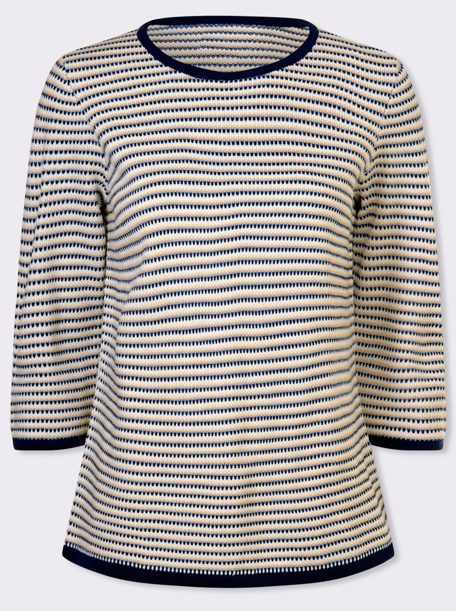 Jacquard-Pullover mit 3/4-Ärmeln
