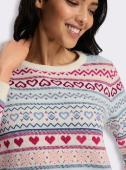 Jacquard-Pullover mit Rundhals-Ausschnitt