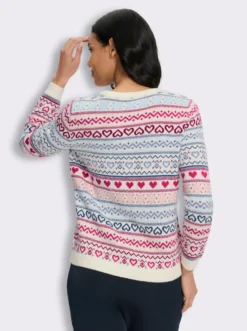 Jacquard-Pullover mit Rundhals-Ausschnitt