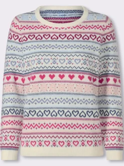 Jacquard-Pullover mit Rundhals-Ausschnitt