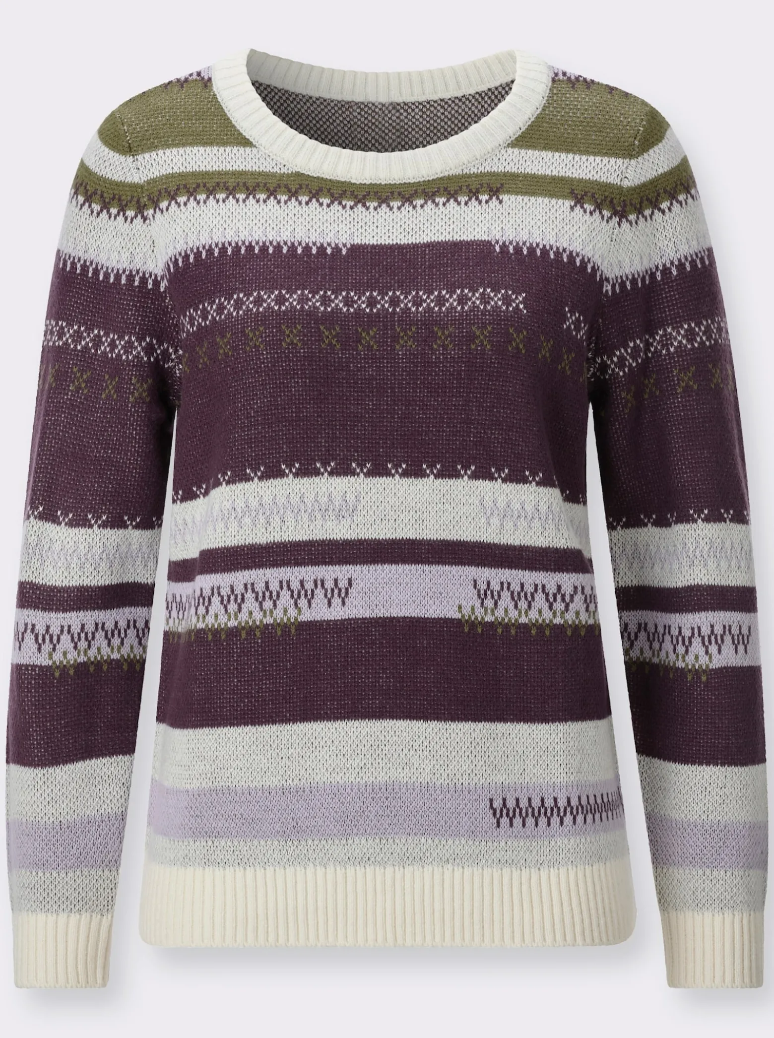 Jacquard-Pullover mit Strickmuster
