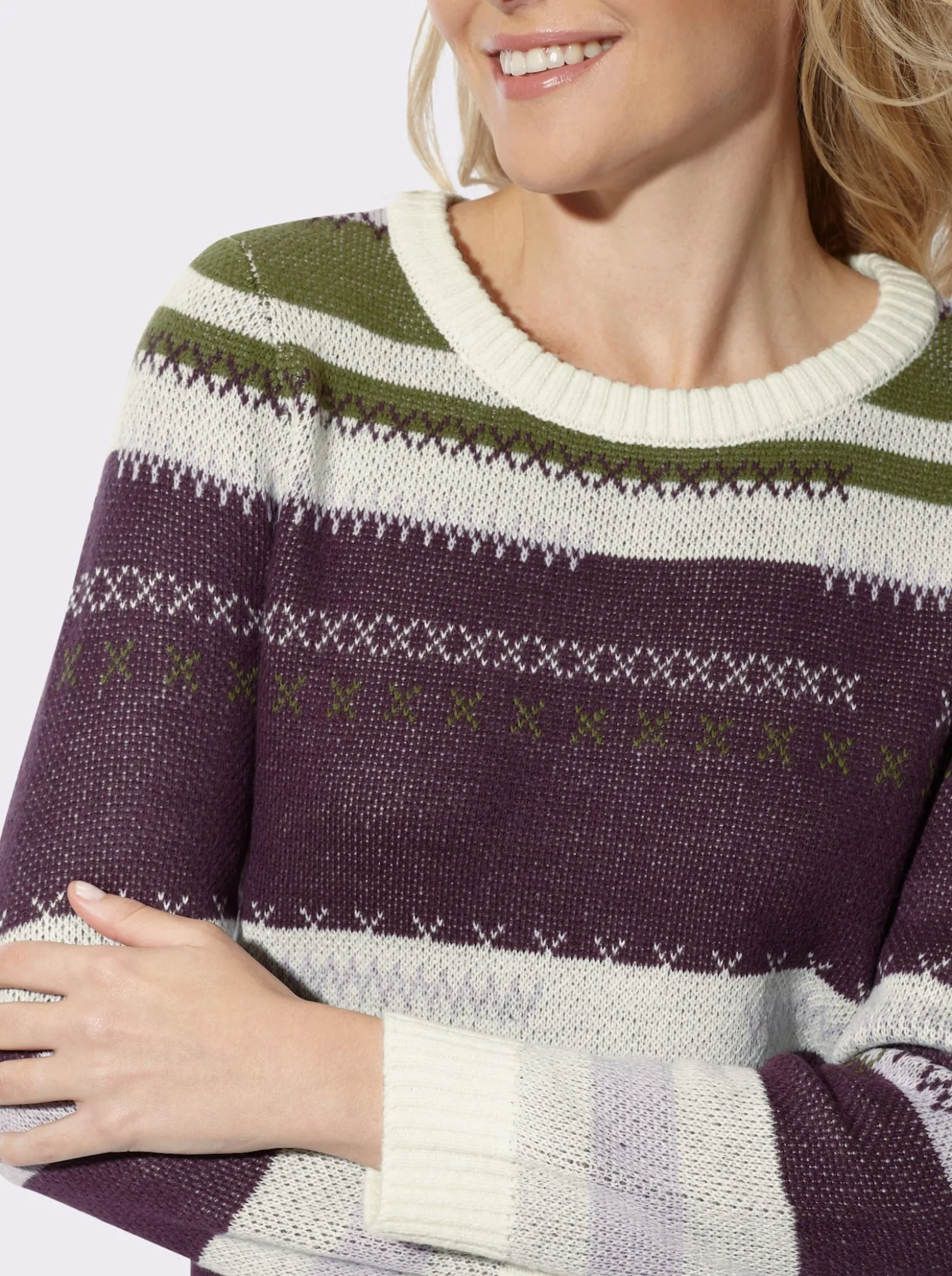 Jacquard-Pullover mit Strickmuster