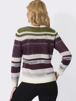 Jacquard-Pullover mit Strickmuster