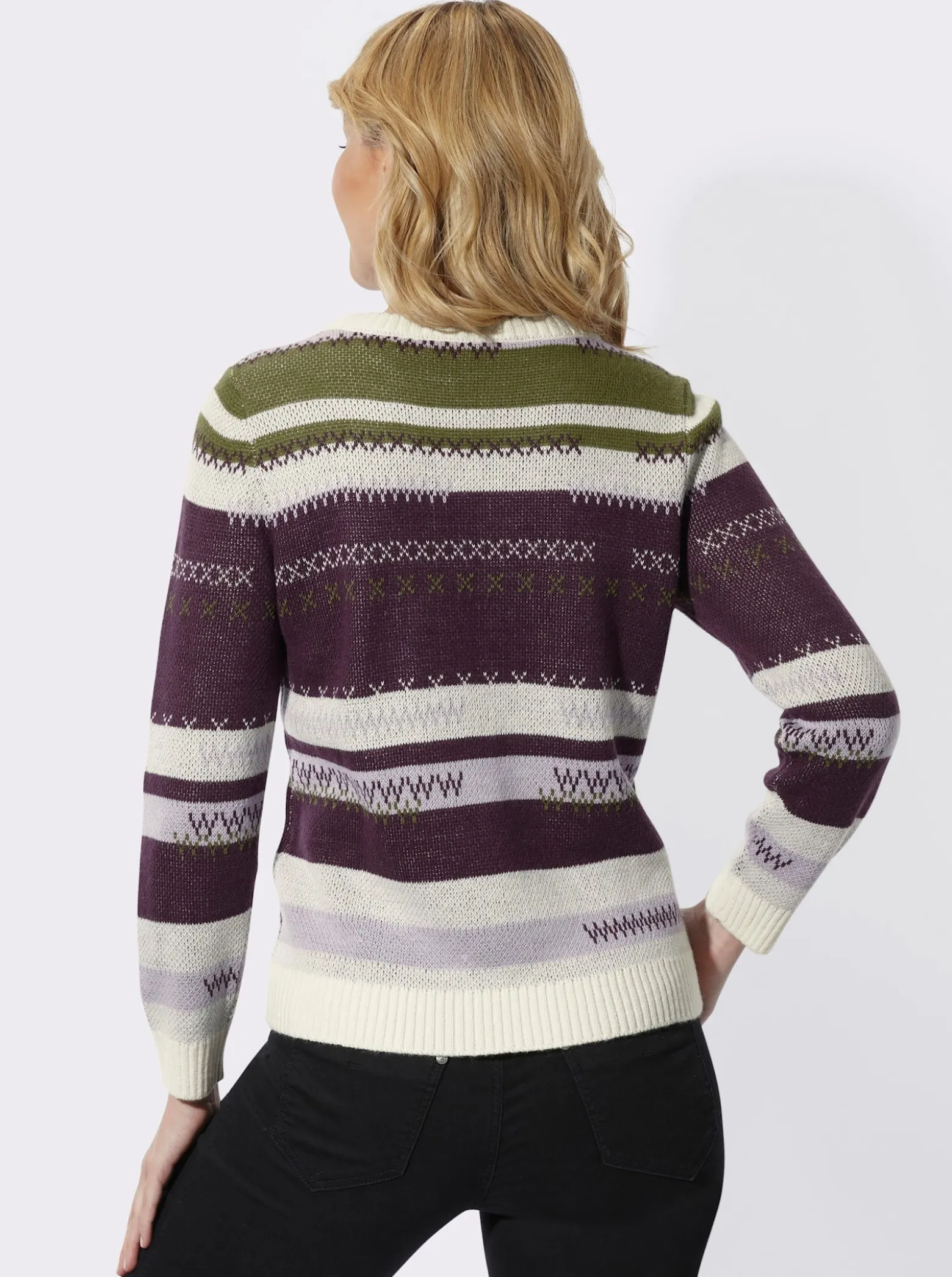 Jacquard-Pullover mit Strickmuster