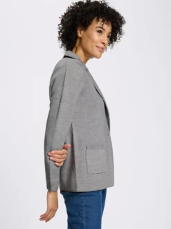 Jacquardstrickjacke im Blazer-Stil