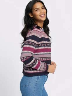 Jacquardstrickjacke im kurzer, offener Form