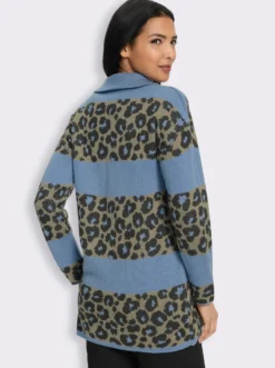 Jacquardstrickjacke im Mustermix
