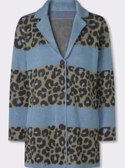 Jacquardstrickjacke im Mustermix