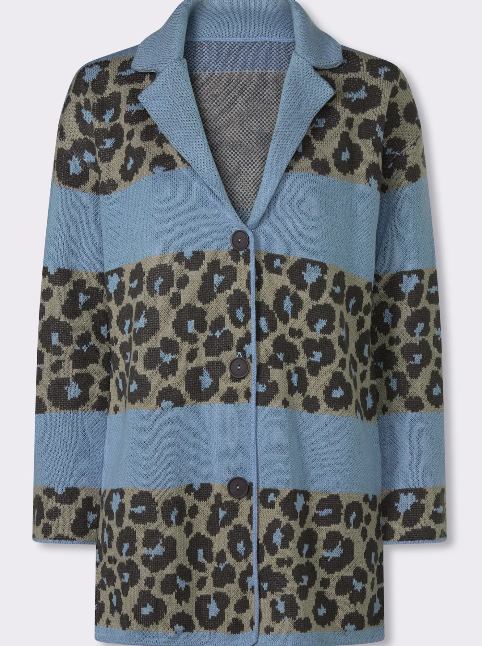 Jacquardstrickjacke im Mustermix