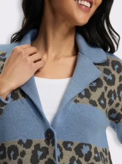Jacquardstrickjacke im Mustermix