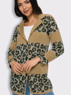 Jacquardstrickjacke im Mustermix