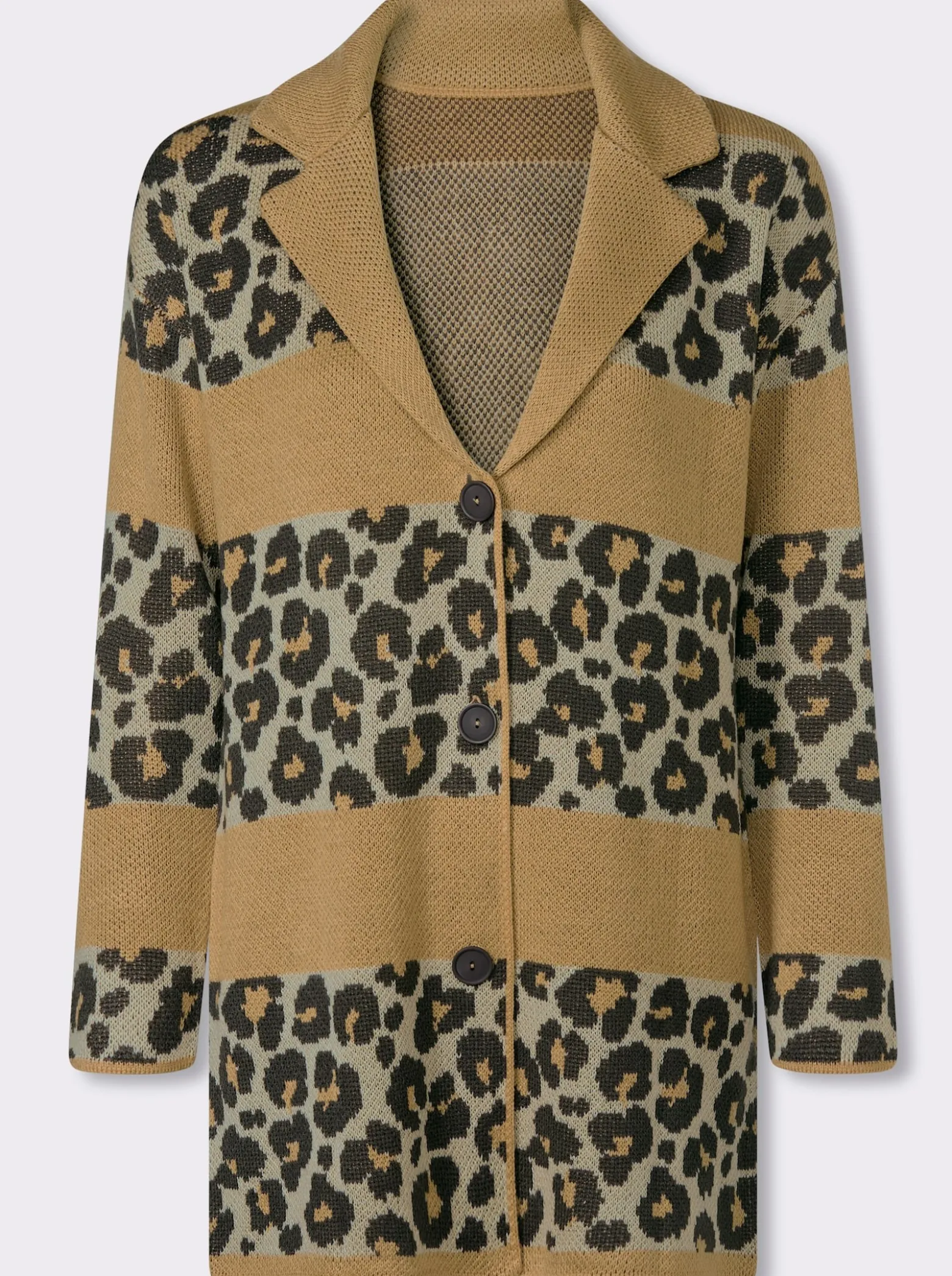 Jacquardstrickjacke im Mustermix