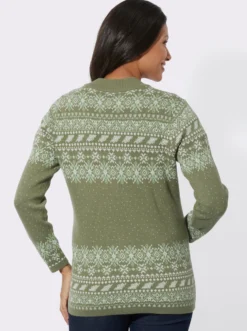 Jacquardstrickjacke im Norweger-Stil