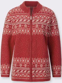 Jacquardstrickjacke im Norweger-Stil