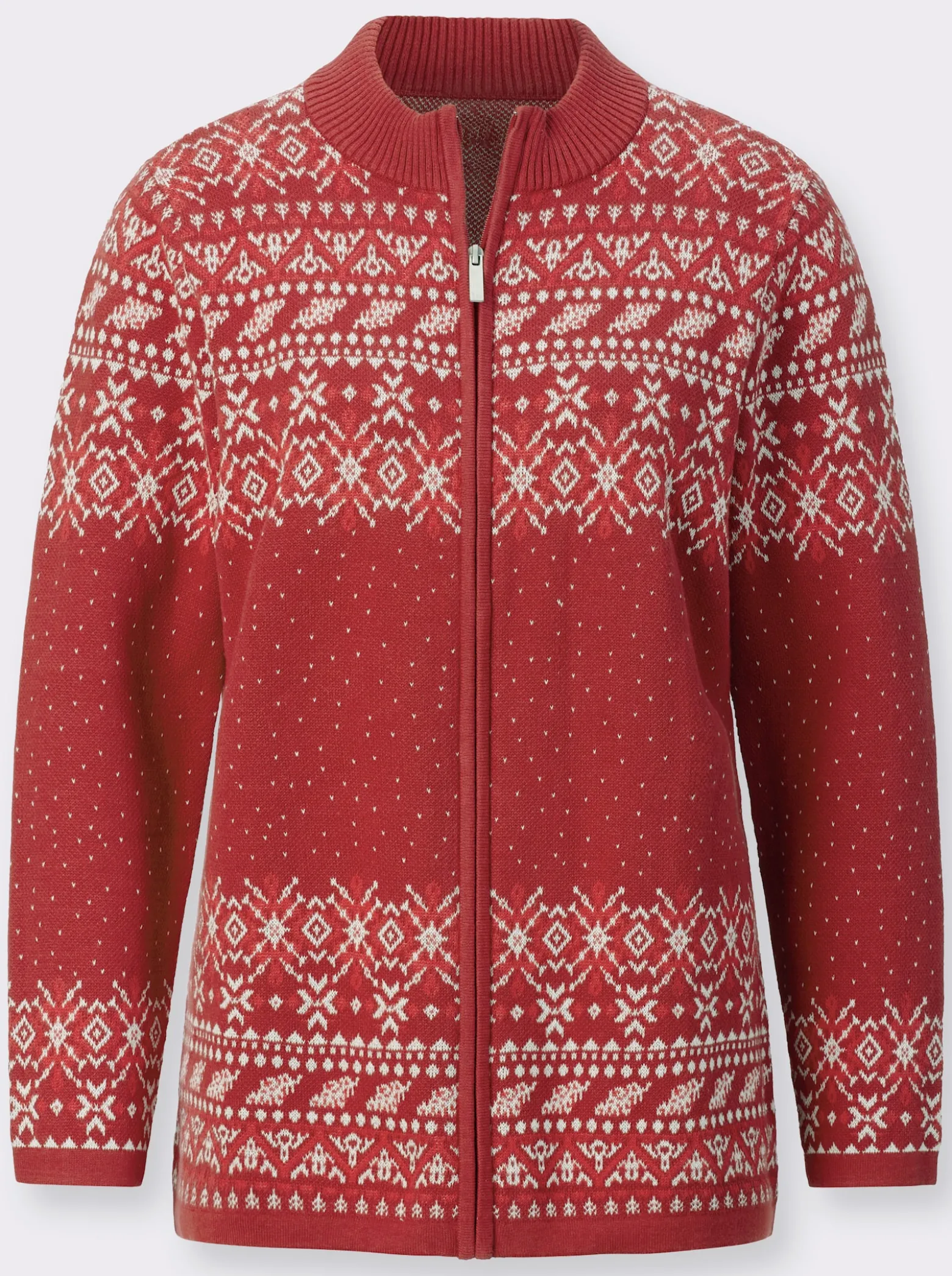 Jacquardstrickjacke im Norweger-Stil