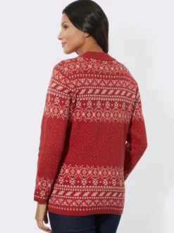 Jacquardstrickjacke im Norweger-Stil