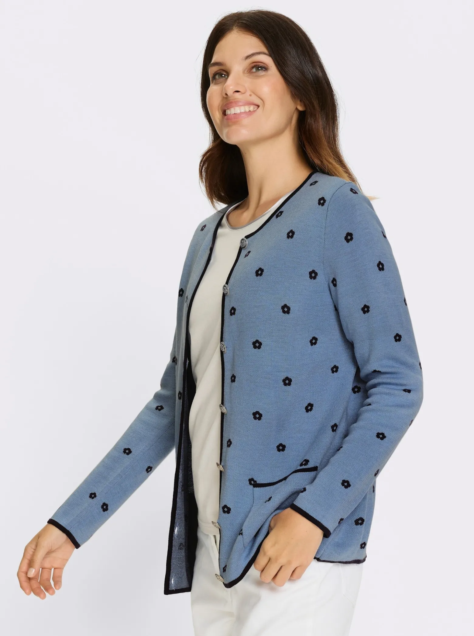 Jacquardstrickjacke im Trachtenstil