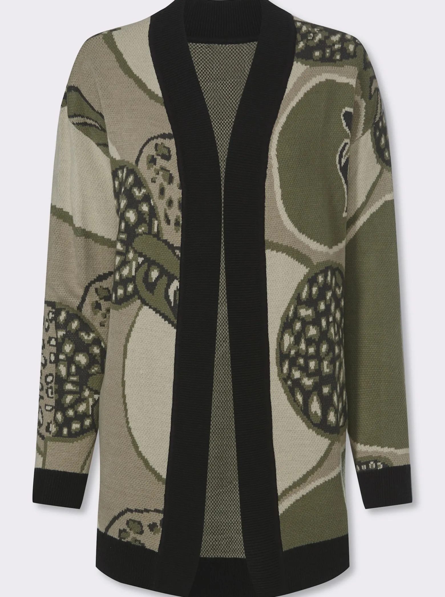 Jacquardstrickjacke mit überschnittenen Schultern