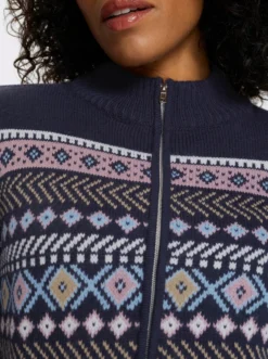 Jacquardstrickjacke mit durchgehendem Reißverschluss