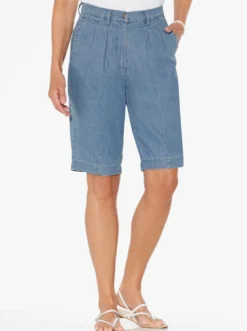 Jeansbermudas aus reiner Baumwolle