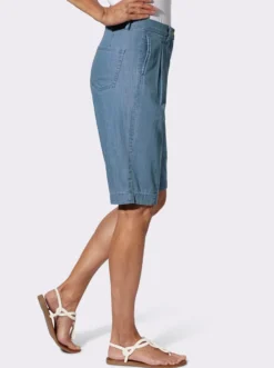 Jeansbermudas aus reiner Baumwolle