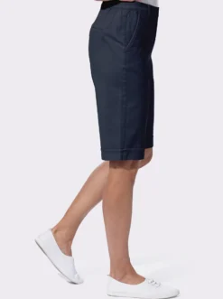 Jeansbermudas mit Dehnbund hinten