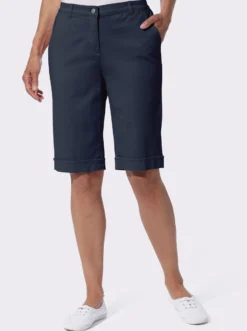 Jeansbermudas mit Dehnbund hinten