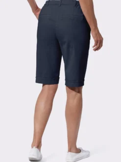 Jeansbermudas mit Dehnbund hinten