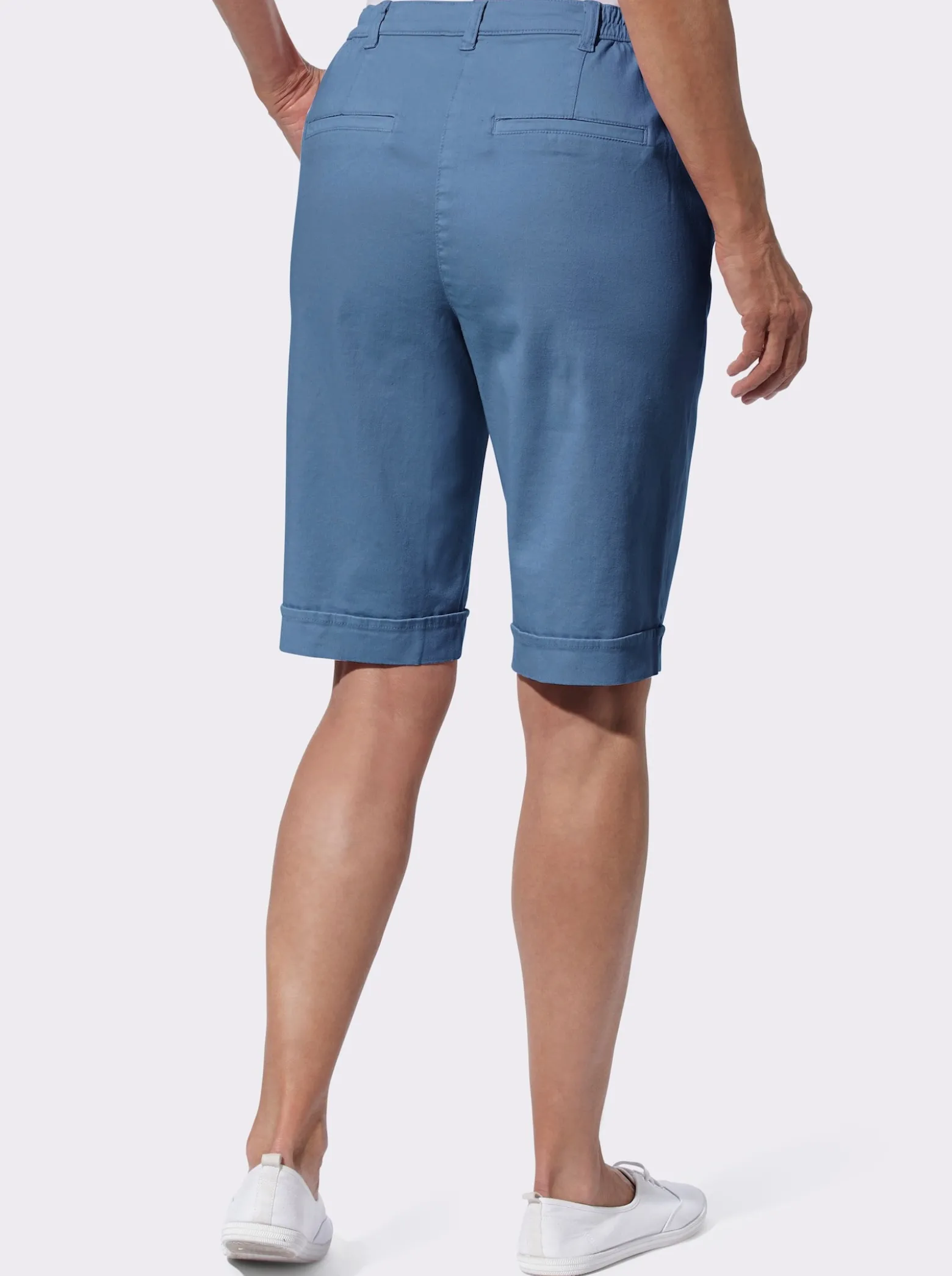 Jeansbermudas mit Dehnbund hinten