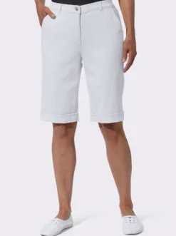 Jeansbermudas mit Dehnbund hinten