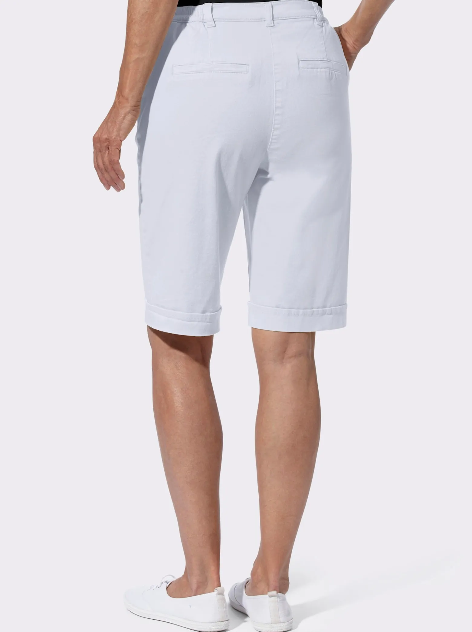 Jeansbermudas mit Dehnbund hinten