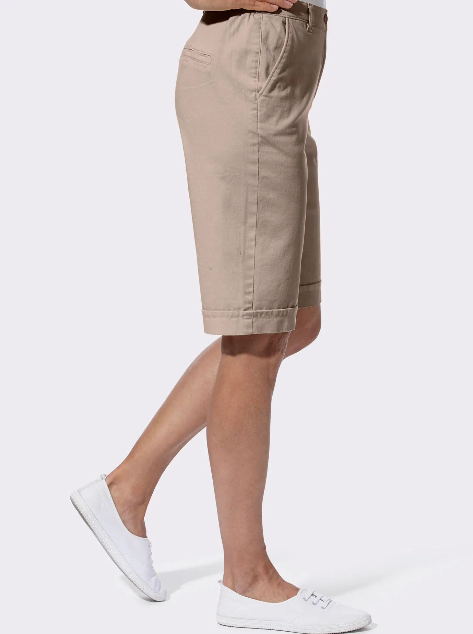 Jeansbermudas mit Dehnbund hinten