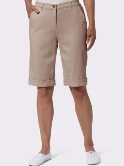 Jeansbermudas mit Dehnbund hinten
