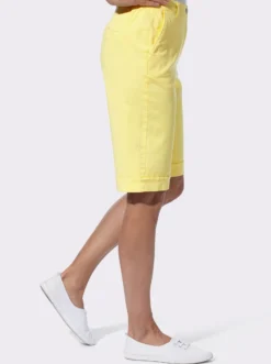 Jeansbermudas mit Dehnbund hinten