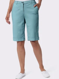 Jeansbermudas mit Dehnbund hinten