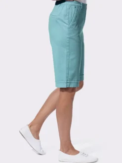 Jeansbermudas mit Dehnbund hinten