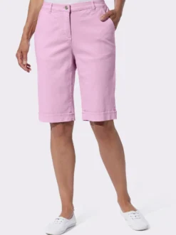 Jeansbermudas mit Dehnbund hinten
