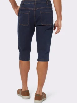 Jeansbermudas mit Trachtenstickerei