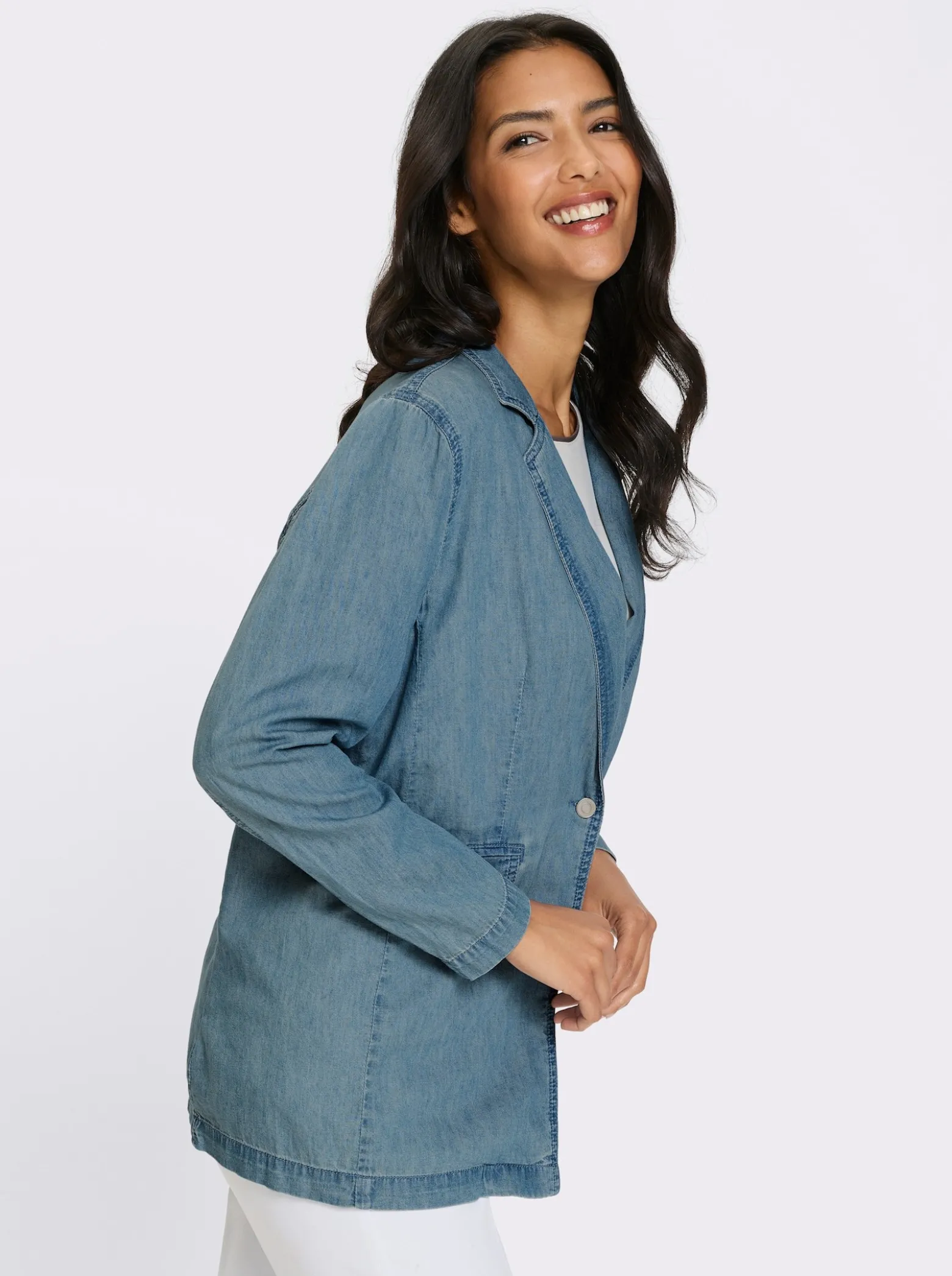 Jeansblazer mit Reverskragen