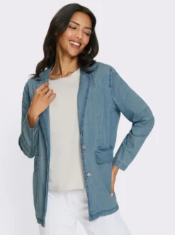 Jeansblazer mit Reverskragen