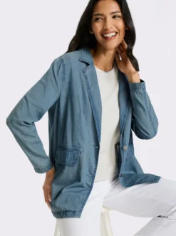 Jeansblazer mit Reverskragen