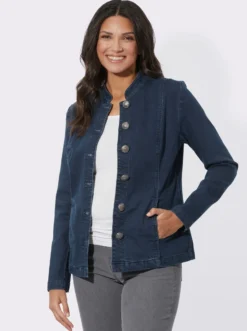 Jeansblazer mit Trachtenknöpfen