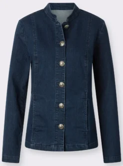 Jeansblazer mit Trachtenknöpfen