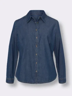 Jeansbluse mit Metallknöpfen