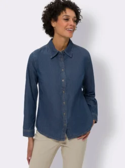 Jeansbluse mit Metallknöpfen