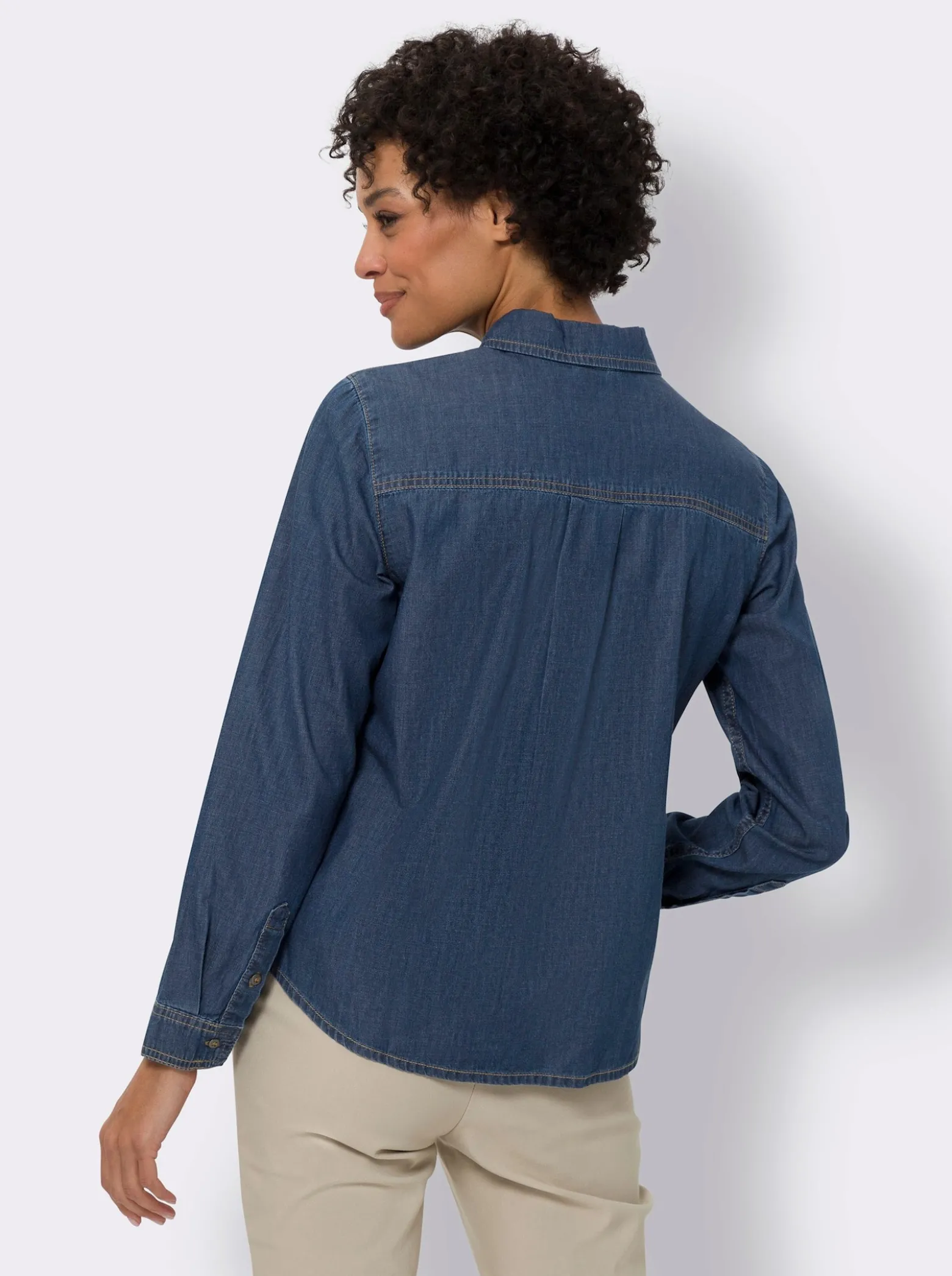 Jeansbluse mit Metallknöpfen