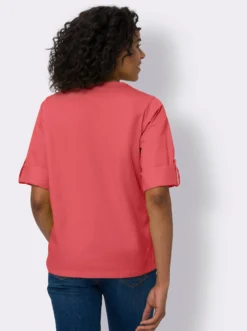 Jeansbluse mit Zierknopfleiste
