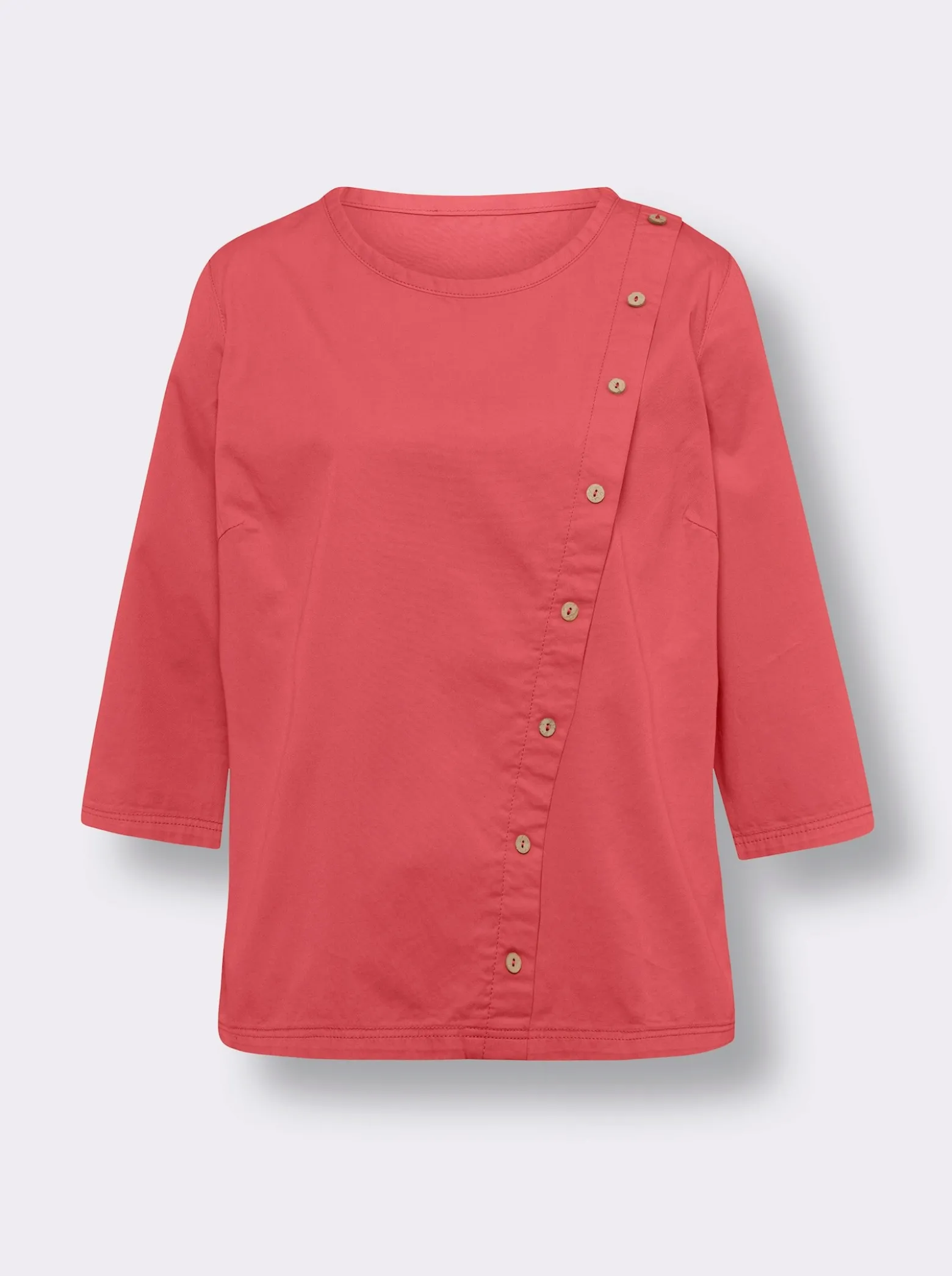 Jeansbluse mit Zierknopfleiste