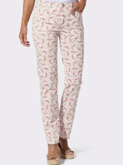 Jeans im floralen Dessin
