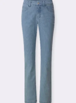 Jeans im Streifen-Dessin